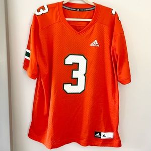 Adidas Orange Throwback University of Miami Hurricanes #3 Gore Jersey Size XL